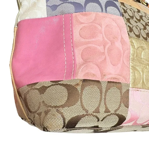 Coach f11711 vintage y2k patchwork tote bag rare